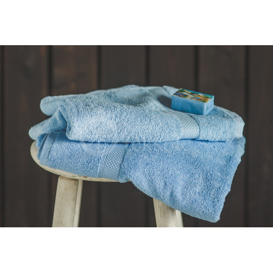 Cotton terry towel blue